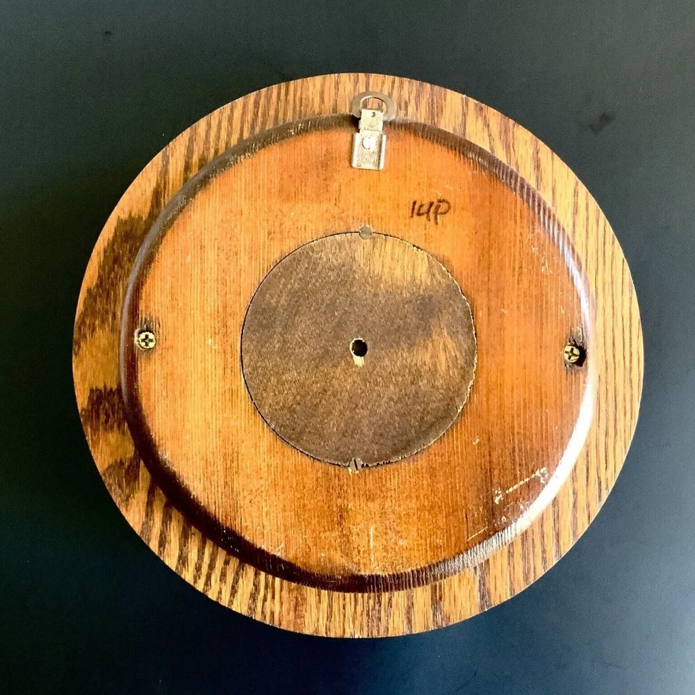 Vintage Emory & Douglas Brass & Oak Nautical Ship Porthole Wall Clock
